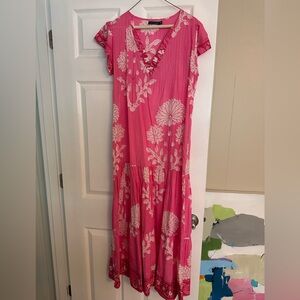 Pink Floral Maxi Dress